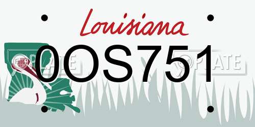 0OS751 Louisiana License Plate