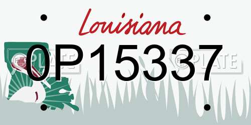 0P15337 Louisiana License Plate