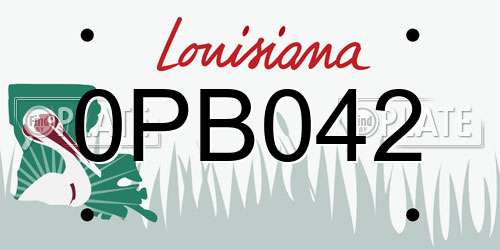 0PB042 Louisiana License Plate