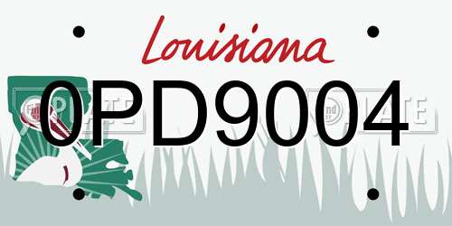 0PD9004 Louisiana License Plate