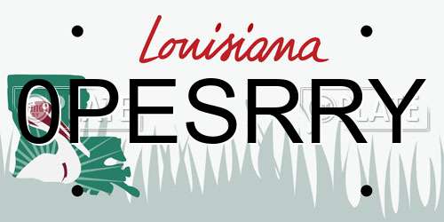 0PESRRY Louisiana License Plate