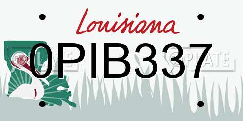 0PIB337 Louisiana License Plate
