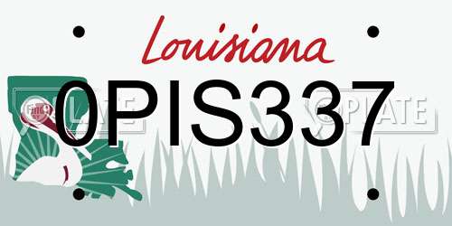 0PIS337 Louisiana License Plate