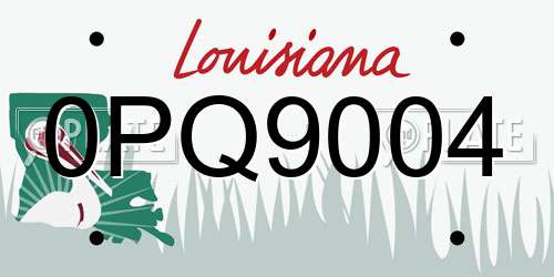 0PQ9004 Louisiana License Plate