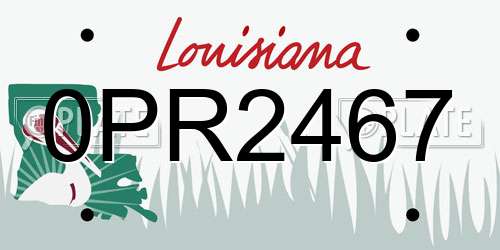 0PR2467 Louisiana License Plate