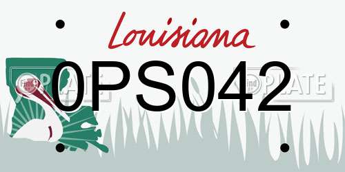 0PS042 Louisiana License Plate