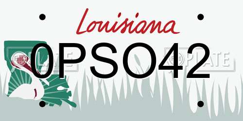 0PSO42 Louisiana License Plate
