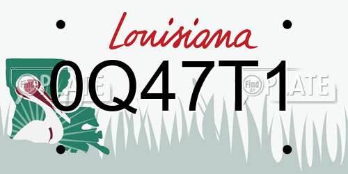 0Q47T1 Louisiana License Plate