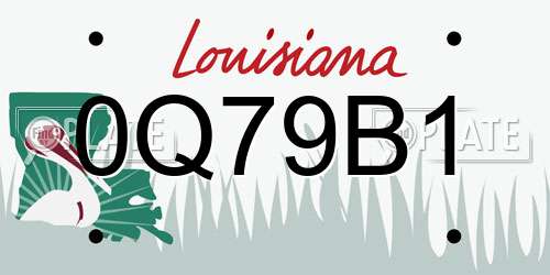 0Q79B1 Louisiana License Plate