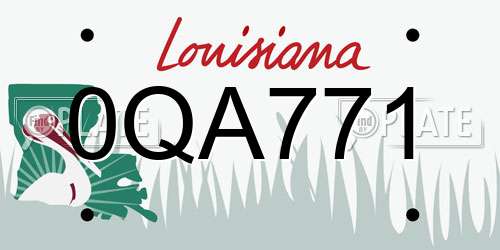 0QA771 Louisiana License Plate