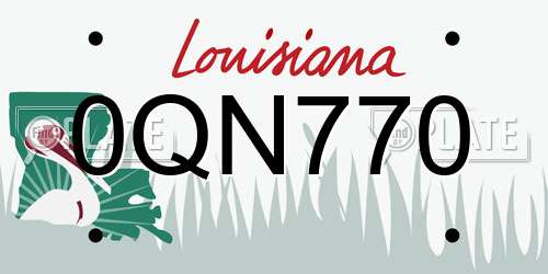 0QN770 Louisiana License Plate