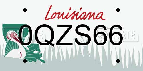 0QZS66 Louisiana License Plate