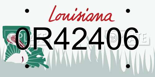 0R42406 Louisiana License Plate