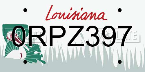 0RPZ397 Louisiana License Plate