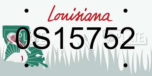 0S15752 Louisiana License Plate