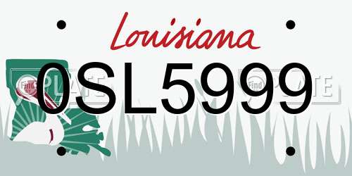 0SL5999 Louisiana License Plate