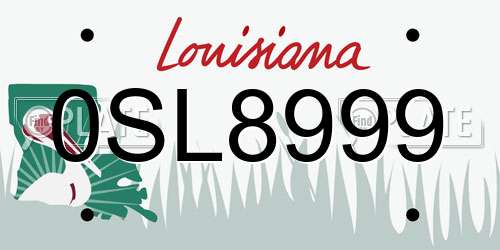 0SL8999 Louisiana License Plate