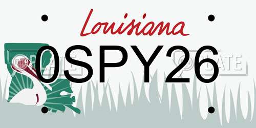 0SPY26 Louisiana License Plate