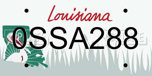 0SSA288 Louisiana License Plate
