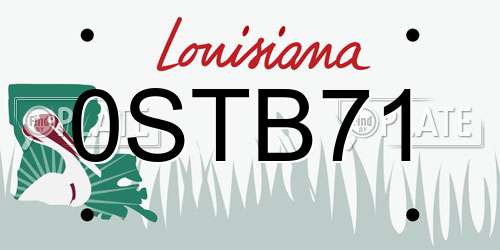 0STB71 Louisiana License Plate