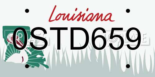 0STD659 Louisiana License Plate