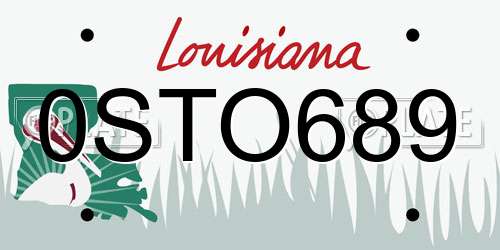 0STO689 Louisiana License Plate
