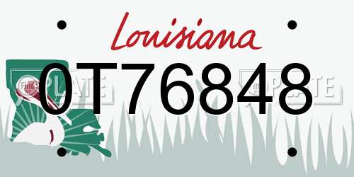 0T76848 Louisiana License Plate
