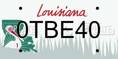 0TBE40 Louisiana License Plate