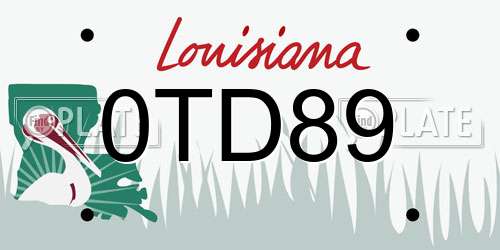 0TD89 Louisiana License Plate