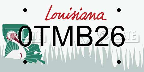 0TMB26 Louisiana License Plate