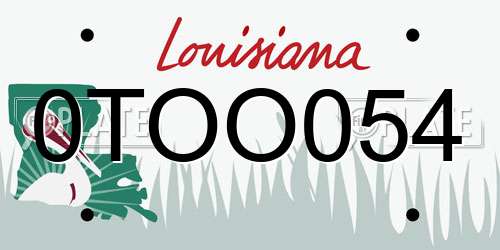 0TOO054 Louisiana License Plate