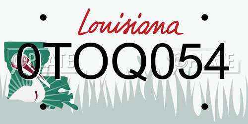 0TOQ054 Louisiana License Plate