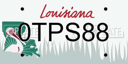 0TPS88 Louisiana License Plate