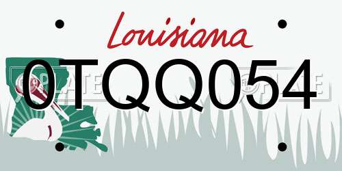 0TQQ054 Louisiana License Plate
