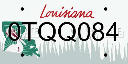 0TQQ084 Louisiana License Plate