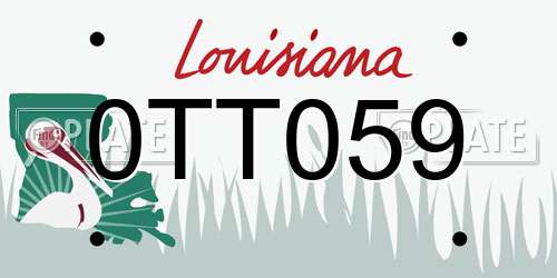 0TT059 Louisiana License Plate