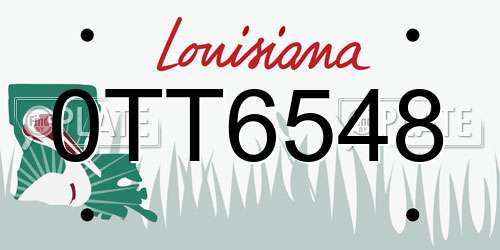 0TT6548 Louisiana License Plate