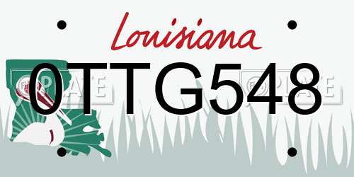 0TTG548 Louisiana License Plate
