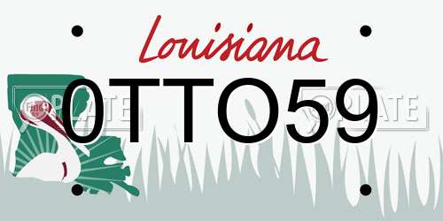 0TTO59 Louisiana License Plate