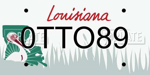 0TTO89 Louisiana License Plate