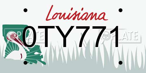 0TY771 Louisiana License Plate