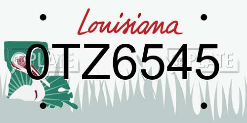 0TZ6545 Louisiana License Plate