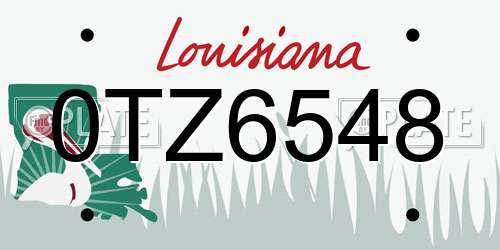 0TZ6548 Louisiana License Plate