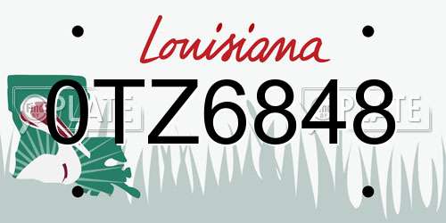 0TZ6848 Louisiana License Plate