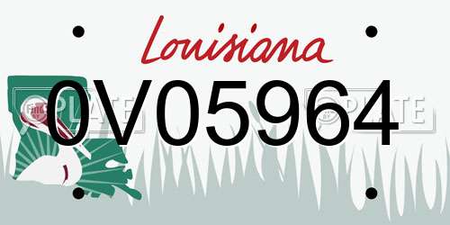 0V05964 Louisiana License Plate