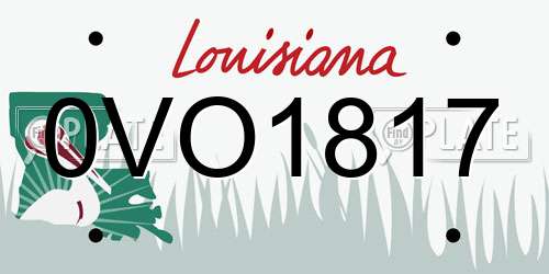 0VO1817 Louisiana License Plate