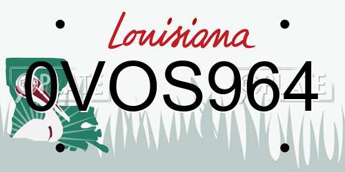 0VOS964 Louisiana License Plate