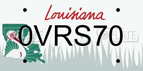 0VRS70 Louisiana License Plate