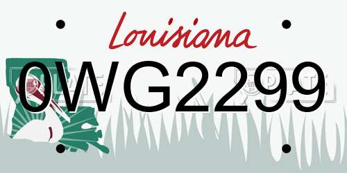 0WG2299 Louisiana License Plate