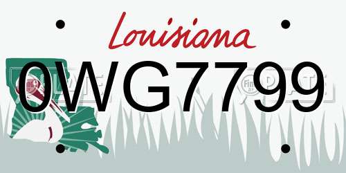 0WG7799 Louisiana License Plate